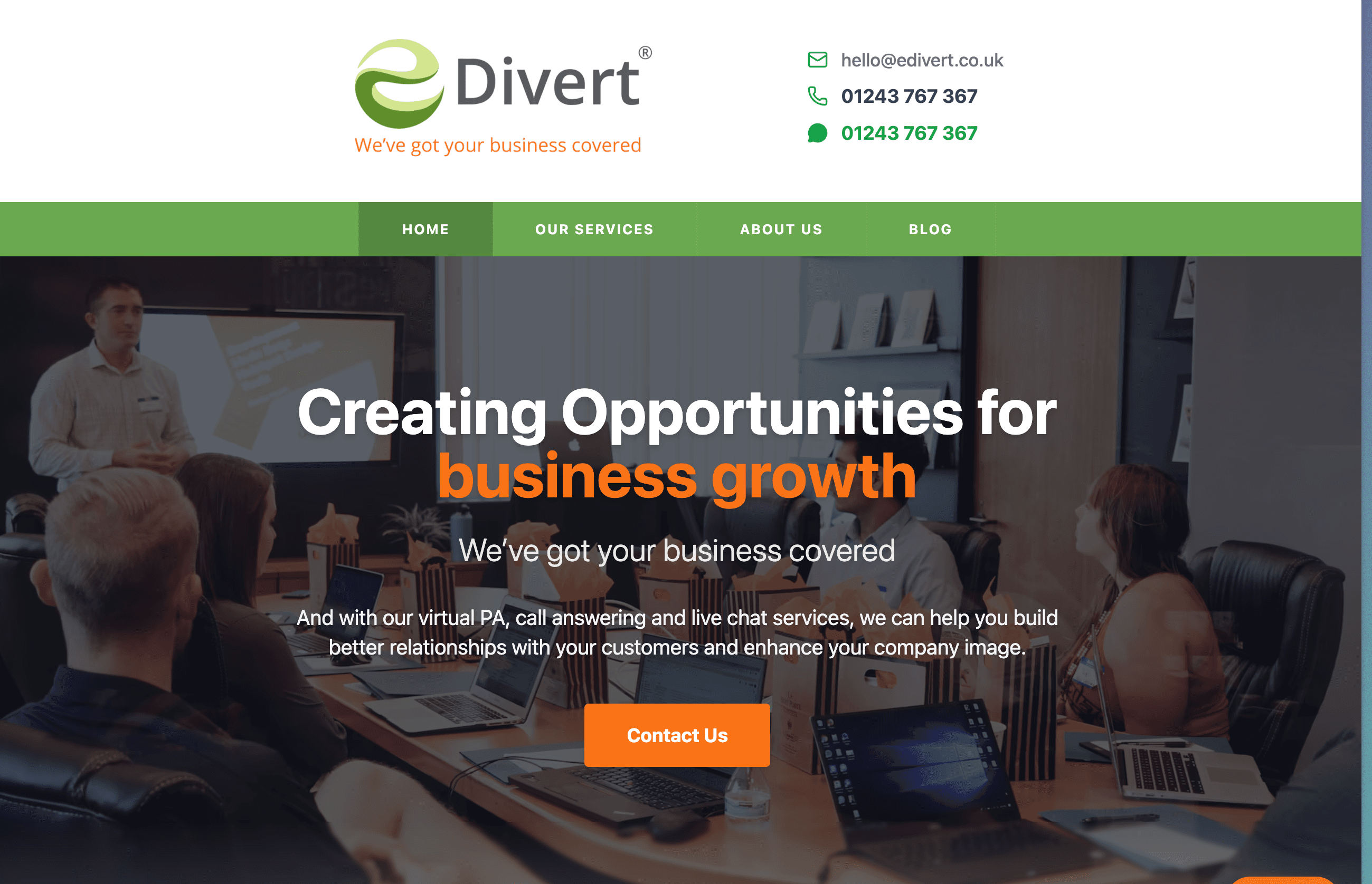 eDivert website